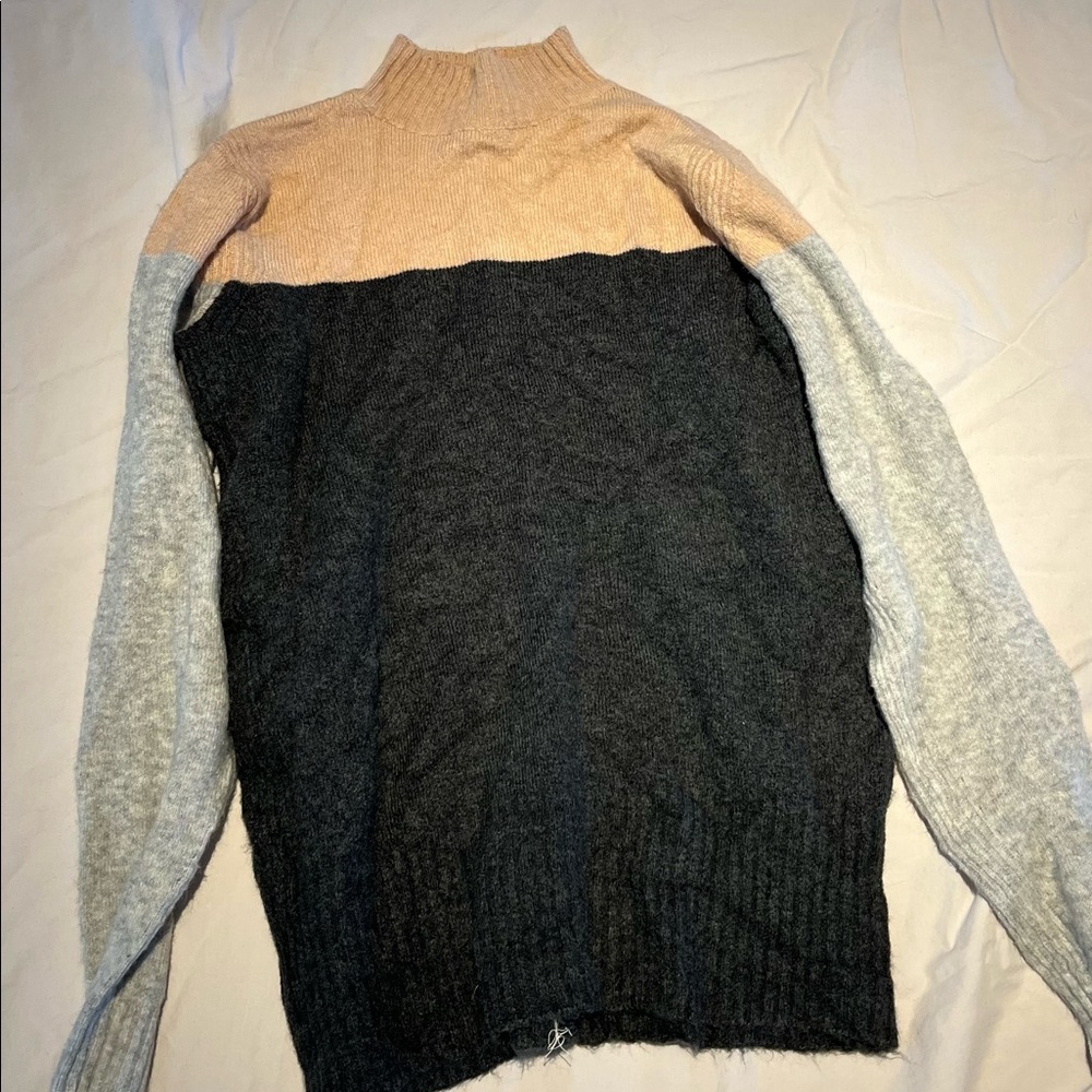 Color block asos turtleneck sweater